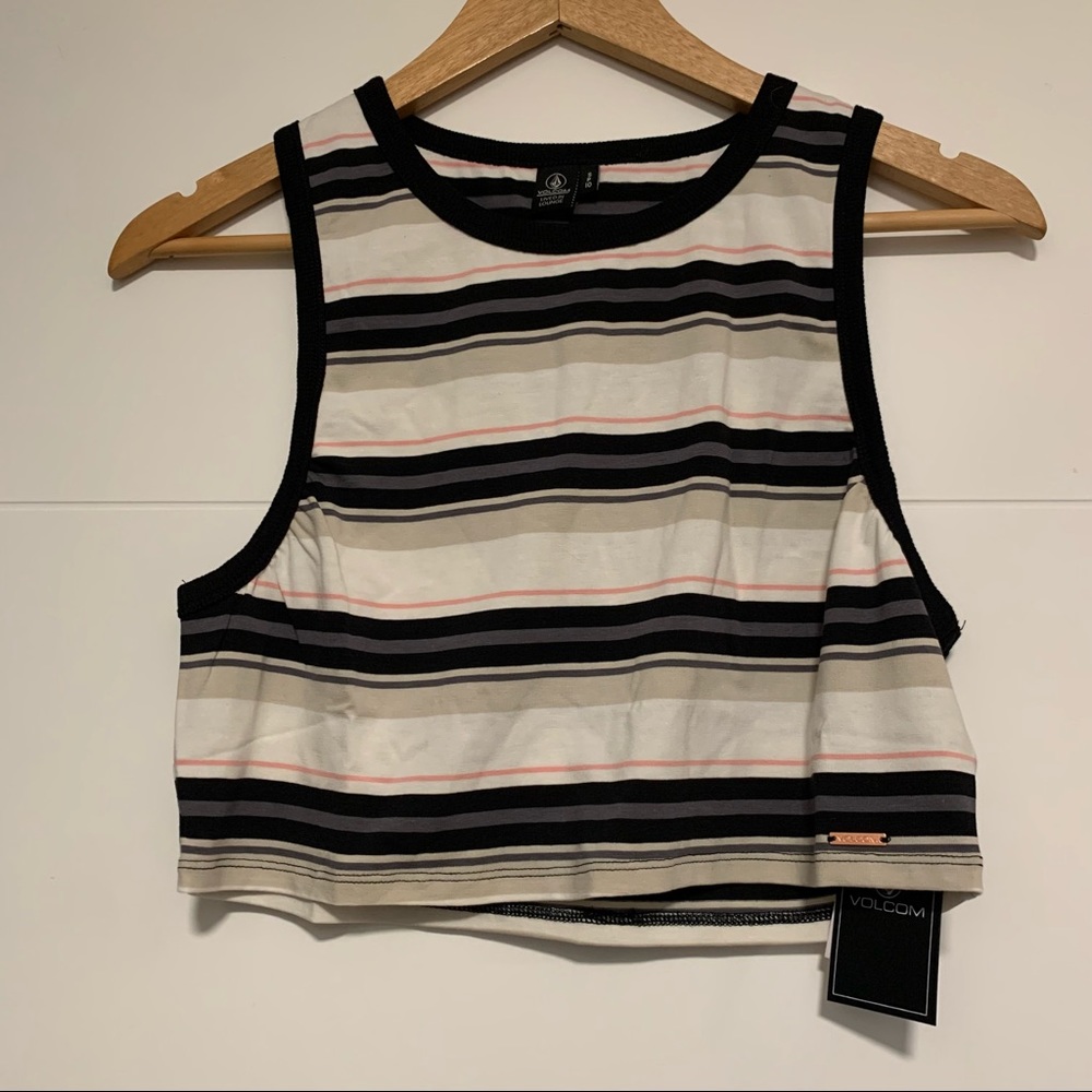 Volcom | NWT Striped Crop Tank Top
